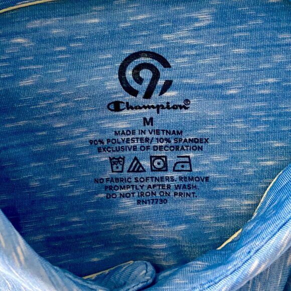 Champion C9 Blue Polo Shirt Moisture-Wicking UV Protection Men's Medium NEW NWT - Picture 6 of 10